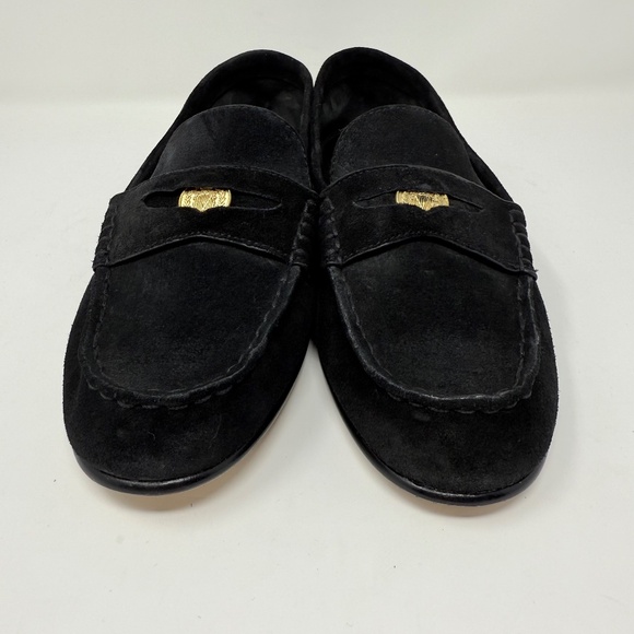 New Veronica Beard Suede Coin Penny Loafer Black Sz 8 - Picture 8 of 12